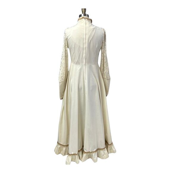 Vintage 70s GUNNE SAX Prairie WEDDING DRESS Boho JESSICA McClintock COTTAGE Core - Picture 4 of 9
